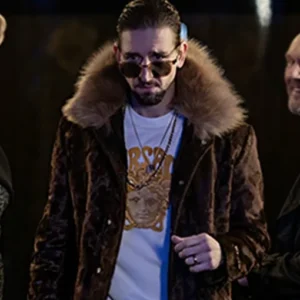 Maximilian Osinski Ted Lasso S03 Brown Fur Coat Front