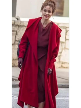 Megalopolis 2024 Nathalie Emmanuel Red Hooded Coat