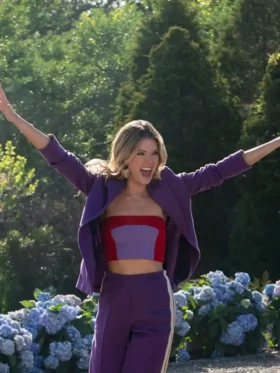 Meghann Fahy The Perfect Couple 2024 Purple Blazer