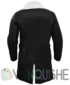 Men’s Black Bane Leather Coat bacck