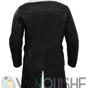 Men’s Black Bane Leather Coat bacck
