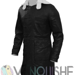 Men’s Black Bane Leather Coat left