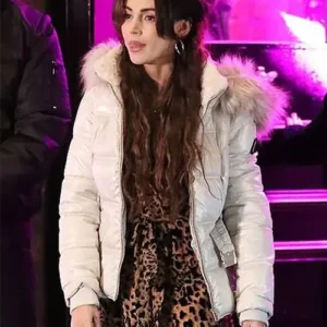 Michelle Keegan Brassic S03 Puffer Fur Jacket Full View