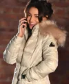 Michelle Keegan Brassic S03 Puffer Fur Jacket Side View