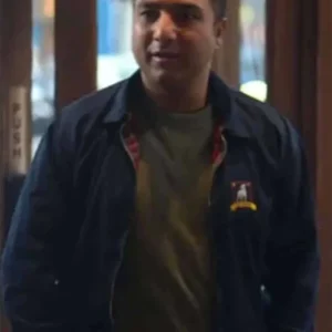 Nate Nick Mohammed Ted Lasso S02 Blue Cotton Jacket clsoeup
