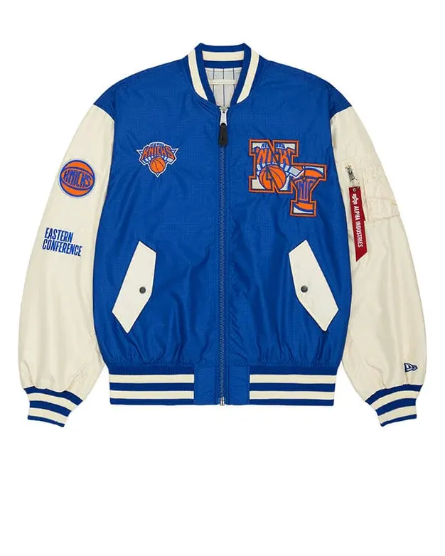 Shop New York Knicks X Alpha X New Era L-2B Bomber Jacket - Vanquishe