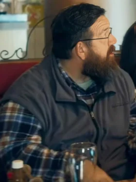 Nick Frost Get Away 2024 Grey Vest On Sale