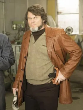 Nick Offerman Fargo Brown Leather Jacket