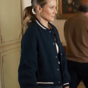 Nobody Wants This 2024 Joanne Blue Cropped Varsity Jacket On Sale