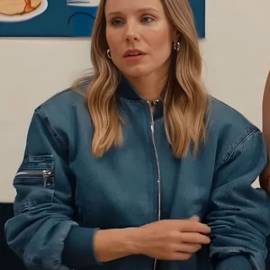 Nobody Wants This Kristen Bell Blue Denim Bomber Jacket