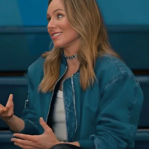 Nobody Wants This Kristen Bell Denim Bomber Jacket