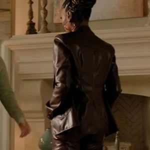 Order Found S02 Gabi Mosely Brown Leather Blazer