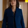 Order Jordana Brewster Cellar Door 2024 Blue Wool Coat