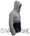 Phil Dunster Ted Lasso Grey and Blue Hooded Jacket right