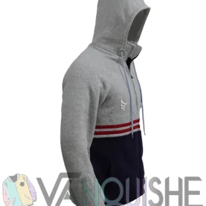 Phil Dunster Ted Lasso Grey and Blue Hooded Jacket right