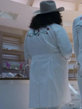 Phoebe Saving Bikini Bottom The Sandy Cheeks White Long Coat