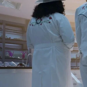 Phoebe Saving Bikini Bottom The Sandy Cheeks White Long Coat