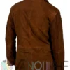 Robert Taylor Longmire Brown Leather Trench Coat back