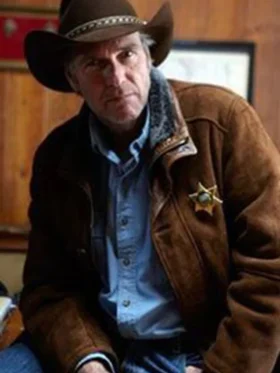 Robert Taylor Longmire Brown Leather Trench Coat right