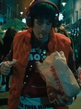 Roddy Ho Slow Horses S04 Orange Puffer Vest