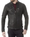 Roy Kent Ted Lasso S03 Biker Leather Jacket Front