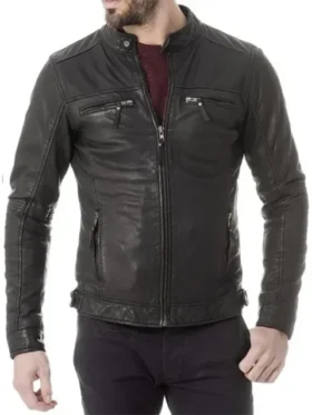 Roy Kent Ted Lasso S03 Biker Leather Jacket Front