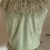 Sabrina Sandhu Dinosaur 2024 Green Fur Vest Back View