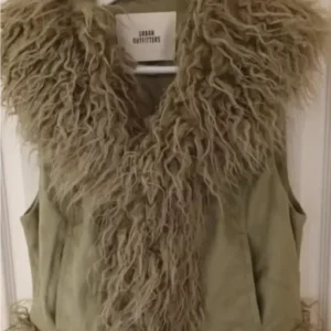 Sabrina Sandhu Dinosaur 2024 Green Fur Vest Front View