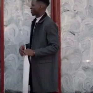 Sam Obisanya Ted Lasso Grey Wool Coat Side View