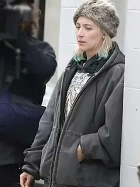 Saoirse Ronan The Outrun 2024 Grey Hooded Jacket