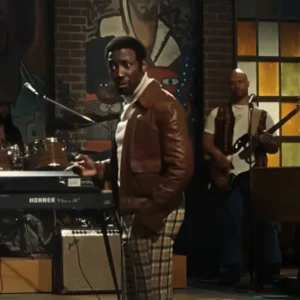 Saturday Night Garrett Morris Brown Leather Jacket On Sale