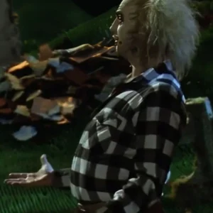 Shop Beetlejuice Beetlejuice 2024 Michael Keaton Plaid Shirt