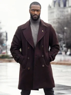 Shop Cross 2024 Aldis Hodge Brown Wool Coat