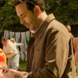 Shop Emiliano Lobo The Accident Brown Leather Jacket