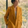 Shop Fool Me Once Adelle Leonce Yellow Wool Coat