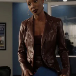 Shop Found S02 Gabi Mosely Brown Leather Blazer