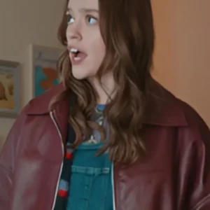 Shop Gemma Daddy Issues Brown Leather Bomber Jacket