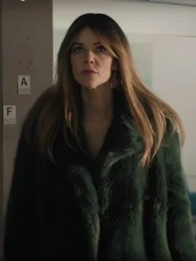 Shop High Potential Morgan Gillory Green Fur Coat