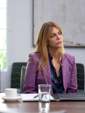 Shop High Potential S01 Morgan Purple Leather Jacket