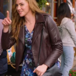 Shop Jessica Sipos Love On The Danube Royal Getaway 2024 Brown Leather Jacket 