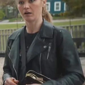 Shop Julia Stiles Chosen Family Black Biker Leather Jacket