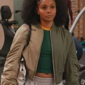 Shop Simone Hicks All American Homecoming Green Bomber Jacket