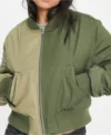 Simone Hicks All American Homecoming Green Bomber Jacket Front