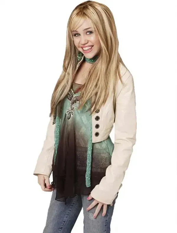 Sitcom Hannah Montana Leather Jacket Front