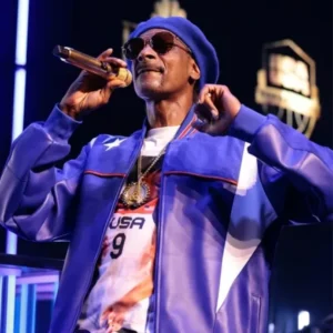 Snoop Dogg Paris Olympics 2024 Purple Leather Jacket