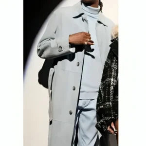 Snoop Dogg The Voice S26 Blue Trench Coat Full View