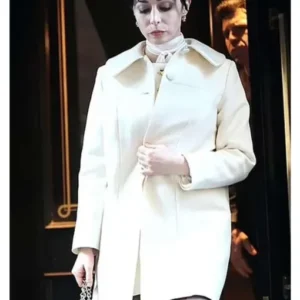 Sofia Falcone The Penguin White Wool Coat Front View