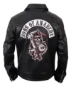 Sons Of Anarchy Black Biker Leather Jacket Back