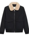 Stephen Manas Ted Lasso S03 Black Bomber Jacket Front