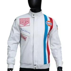 Steve McQueen Le Mans Grand Prix White Jacket Front View